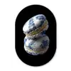 Eten - Macarons - Delfts blauw - Koekjes Wandcirkel Ovaal Glas middel -3d
