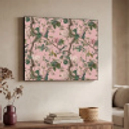 Pioenrozen - Botanisch - Vogel Textielframe zwart klein 947 -sfeer3