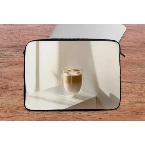Mok - Latte - Minimalistisch - Schaduw laptophoes neopreen klein -tafel