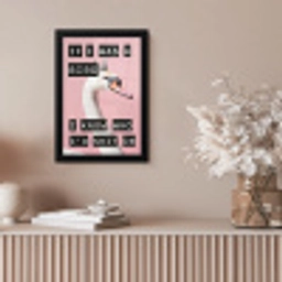 Zwaan - Vogel - Decoratie - Roze fotolijst zwart zonder passe partout klein -sfeer5