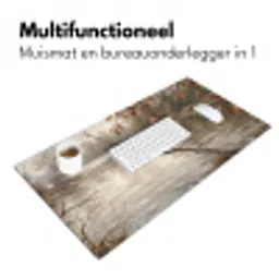 Winterkoninkje - Tak - Rivier - Natuur - Sfeervol Muismat XXL klein -sfeer4