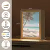 Palmboom - Schommel - Strand - Lucht Light Box met kabel (Tafellamp) klein -USP_NL