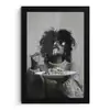 Vrouw - Pasta - Zwart - Wit fotolijst zwart zonder passe partout klein -3d