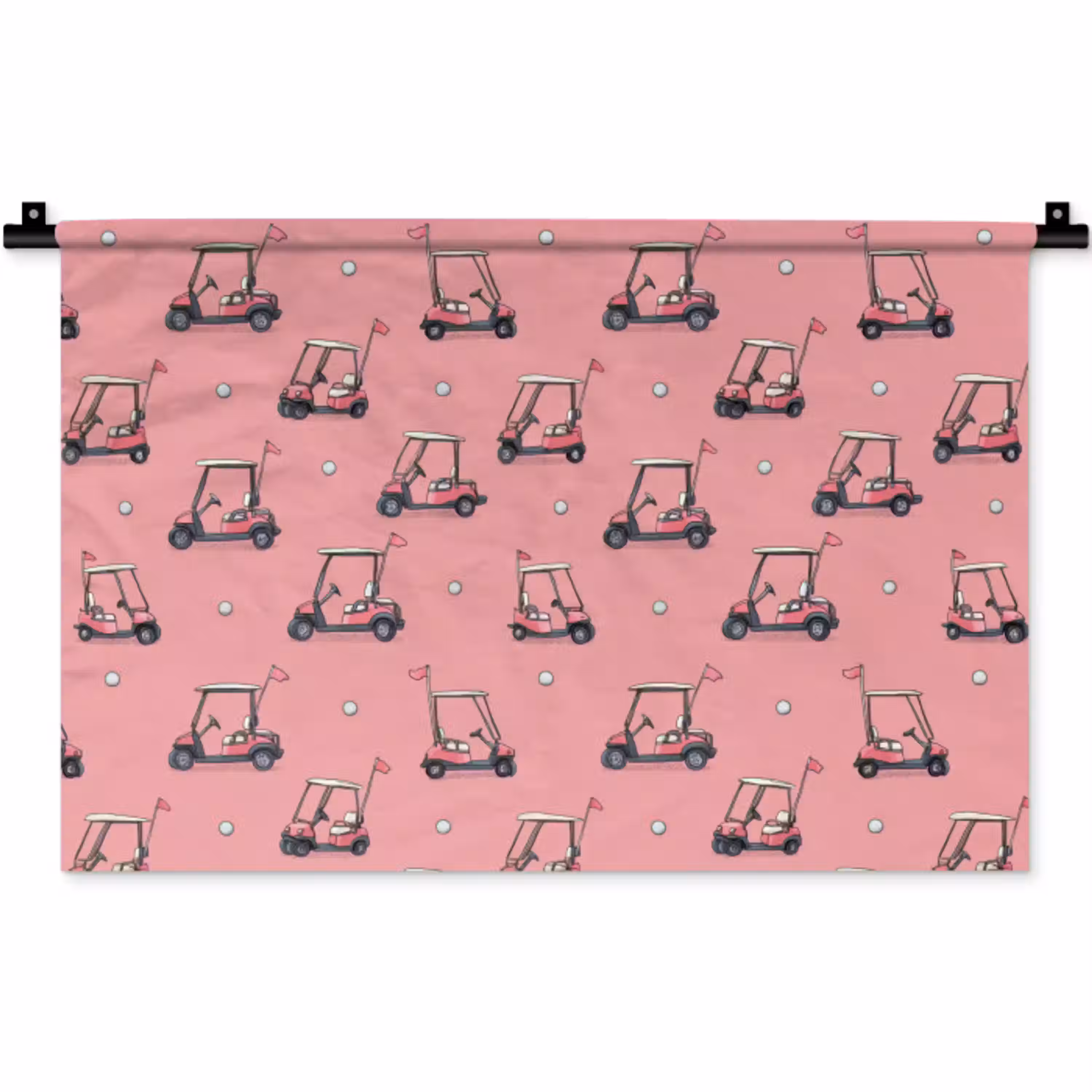 Golfkar - Retro - Roze Wandkleed katoen klein 269 -zz3d