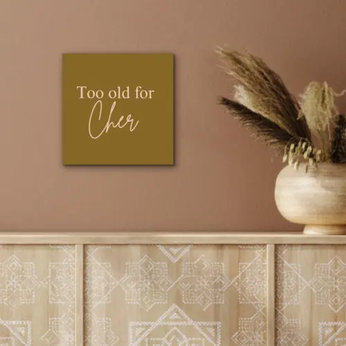 Groen - Too old for cher - Roze aluminium wit klein -sfeer4