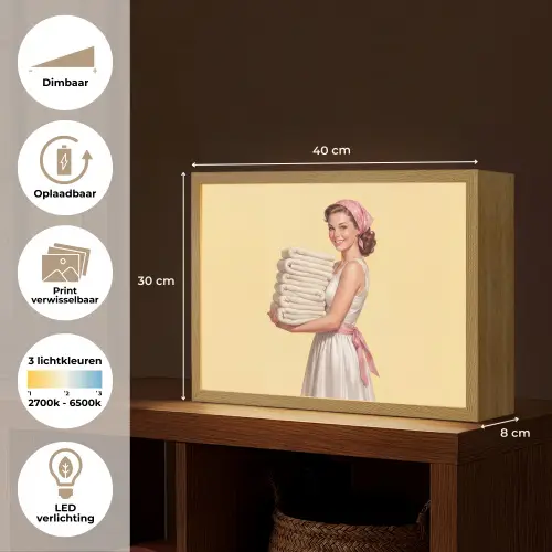 Handdoeken - Vrouw - Jurk - Roze Light Box met batterij (Wandlamp) middel -USP_websiteoverzichtNL