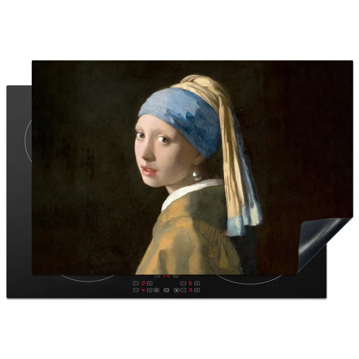 Meisje met de parel - Schilderij - Oude meesters - Vermeer Inductie beschermer vinyl 3mm klein -3d