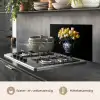 Geel - Tulpen - Vaas - Bloemen keuken achterwand spatscherm klein -usp_NL