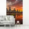 Boeddha beelden - Zonsondergang - Water - Boeddhisme fotobehang vinyl groot -woonkamer