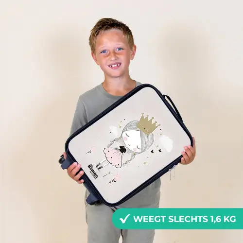 Dromerige prinses met gevlochten haar Kinderkoffer - Zwart klein -sfeer4_NL
