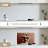 Vrouw - Macarons - Bril keuken achterwand spatscherm klein -voor_na_NL
