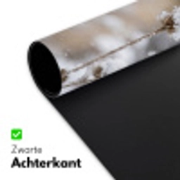 Roodborstje - Gedroogde bloem - Sneeuw - Winter - Vertederend Muismat XXL klein -sfeer2