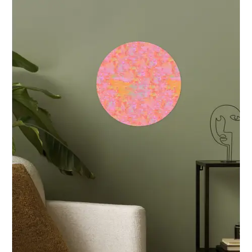 Vloeiend - Verf - Perzik Wandcirkel behangsticker klein 186 -sfeer2