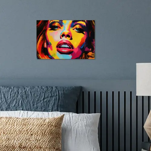 Vrouw - Gezicht - Kleurrijk poster papier klein -sfeer2