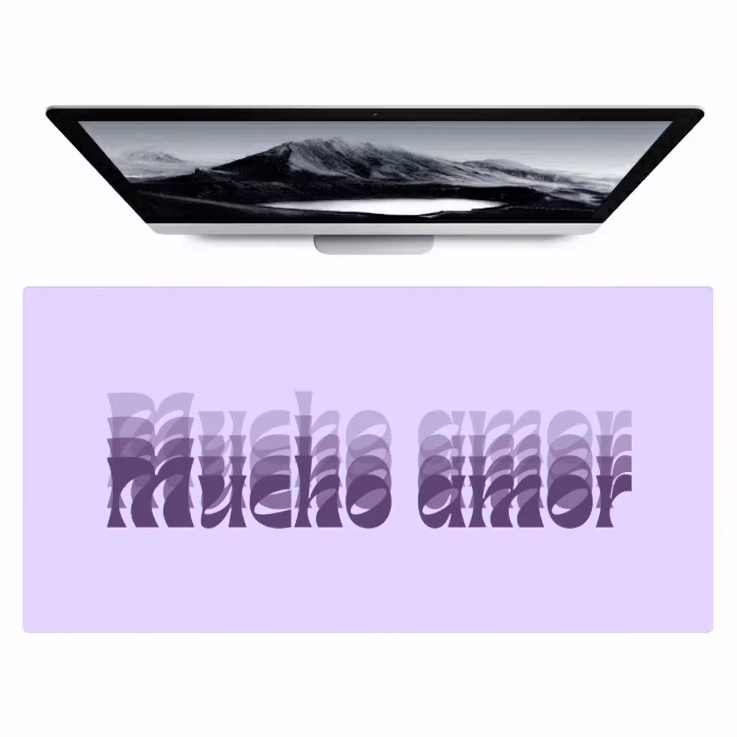 Mucho amor - Paars - Gelaagde letters Muismat XXL klein -zzz3d