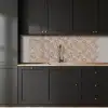 Oosters - Bloemen - Beige - Grijs keuken achterwand 2 middel 871 -sfeer1