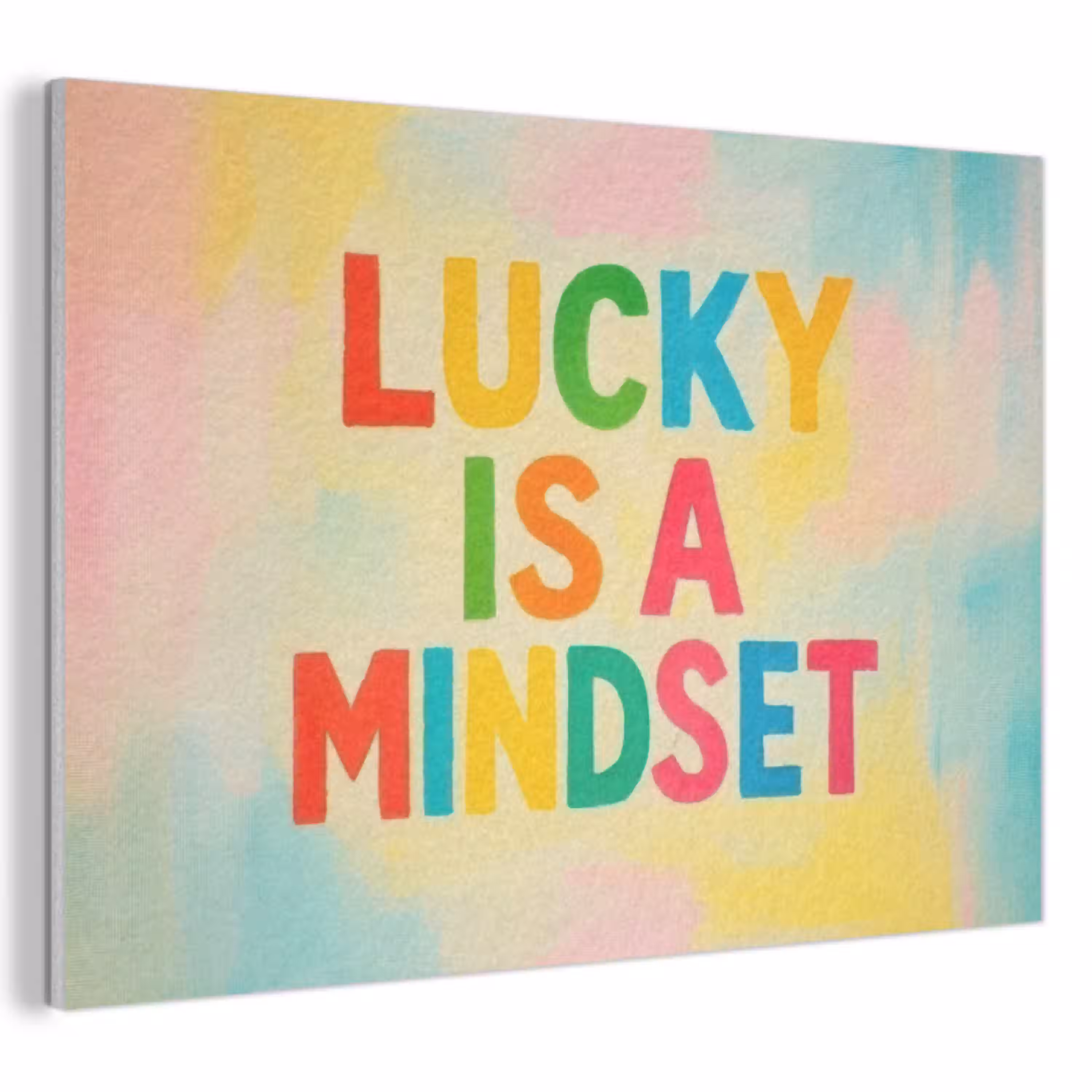 Quote - Lucky - Regenboogkleuren PET vilt klein -3d