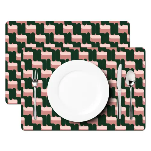 Vlechtpatroon - Groen - Roze - Geometrisch Placemat vinyl groot 368 -zzsfeer2_Kitchenyeah-website