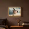 Paard - Dieren - Bruin - Natuur Light Box met batterij (Wandlamp) middel -sfeer4