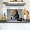 Vogel - Realistisch - Veren - Bruin Inductie beschemer met haakjes klein -sfeer2