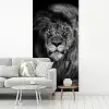 Leeuw - Ogen - Oranje - Zwart wit - Dieren - Portret fotobehang vinyl groot -woonkamer