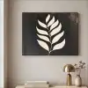 Blad - Wit - Minimalistisch Textielframe zwart klein -sfeer2