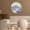 Rustiek - Landgoed - Blauw Akoestische PET Vilt - Rond klein -sfeer1