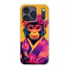 Aap - Kimono - Bloemen - Hoofdtooi Telefoonhoesje iPhone 17 Pro klein -3d