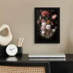 Bloemen - Jan Davidsz de Heem - Tijger - Schilderij - Stilleven - Oude meesters fotolijst zwart zonder passe partout klein -sfeer1