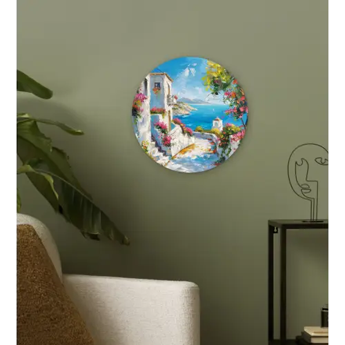 Landschap - Bloemen - Natuur - Zomer Wandcirkel kunststof plaat 5mm dik klein -sfeer3