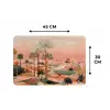 Roze landschap - Palmen - Water Placemat vinyl groot -specs