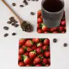 Aardbei - Fruit - Rood onderzetter kurk middel -sfeer2