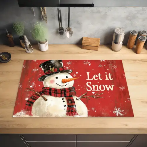 Sneeuwpret - Winter - Sneeuwpop Inductie beschermer vinyl 3mm klein -sfeer5