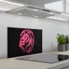 Leeuw - Zwart - Roze - Neon keuken achterwand spatscherm klein -3d_schuin