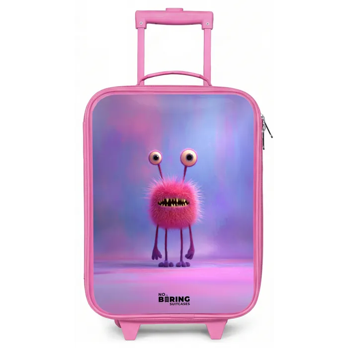 Roze harig monster met grote ogen Kinderkoffer - Roze klein -zz3dotto