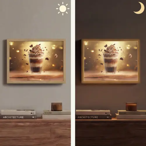Dessert - Chocolade - Zoet - Eten Light Box met batterij (Wandlamp) middel -sfeer3