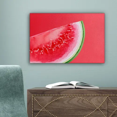 Watermeloen - Rood - Zomers canvas 2cm klein -sfeer4