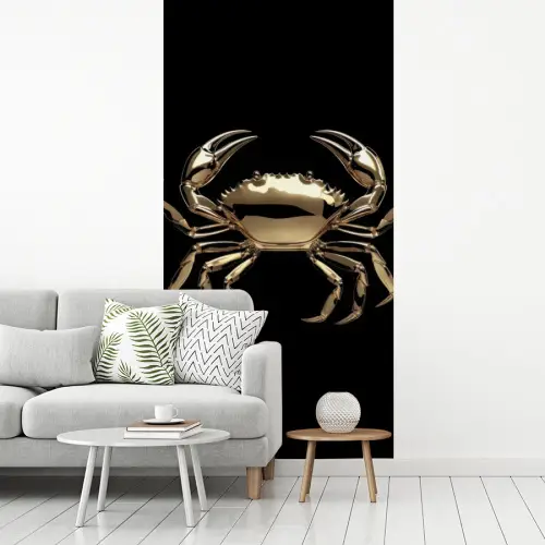 Goud - Krab - Dieren - Zwart fotobehang vinyl groot -woonkamer