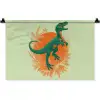 Dinosaurus - Groen - Planten - Cirkel Wandkleed katoen klein -zz3d