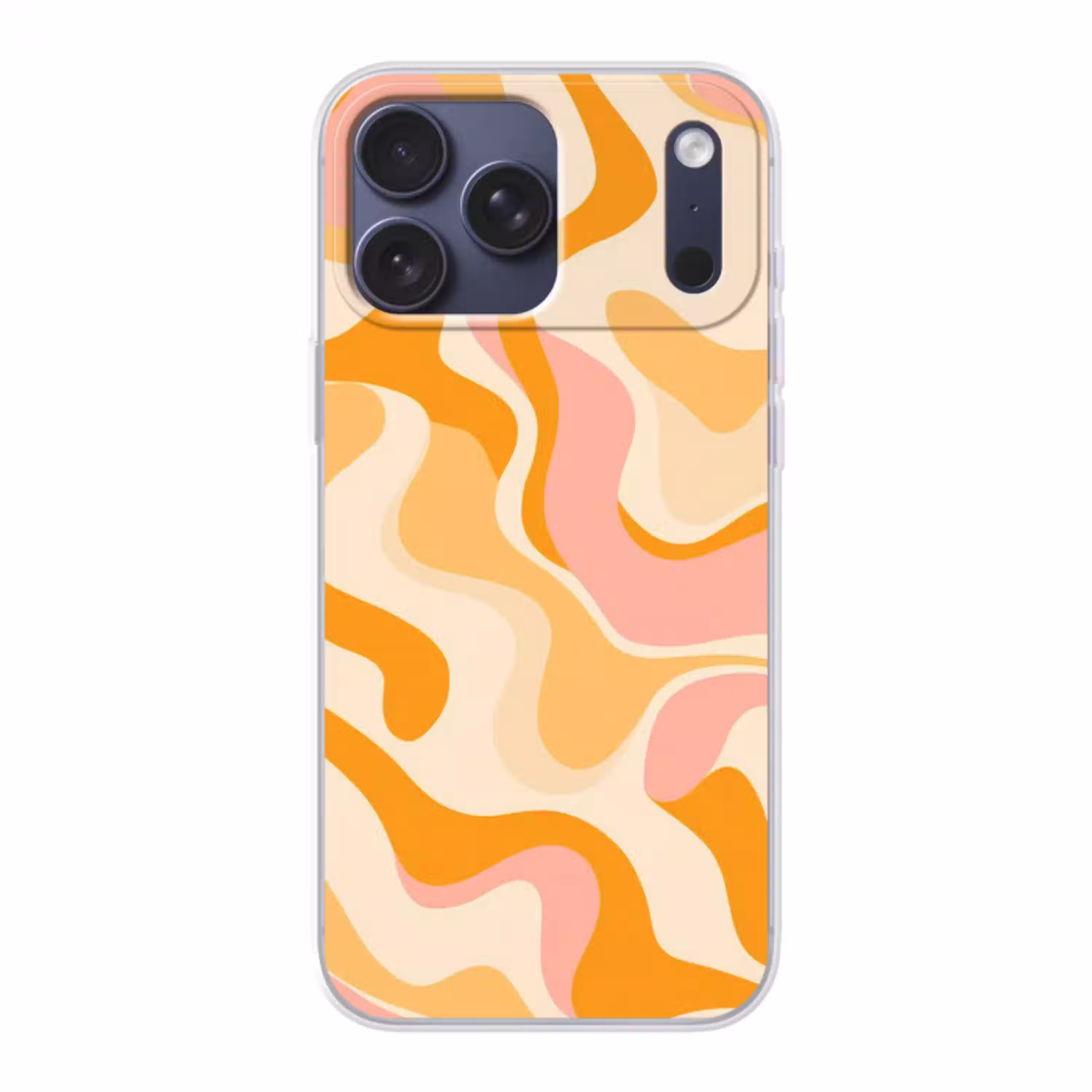 Abstract - Golvend - Oranje Telefoonhoesje iPhone 17 Pro Max klein -3d