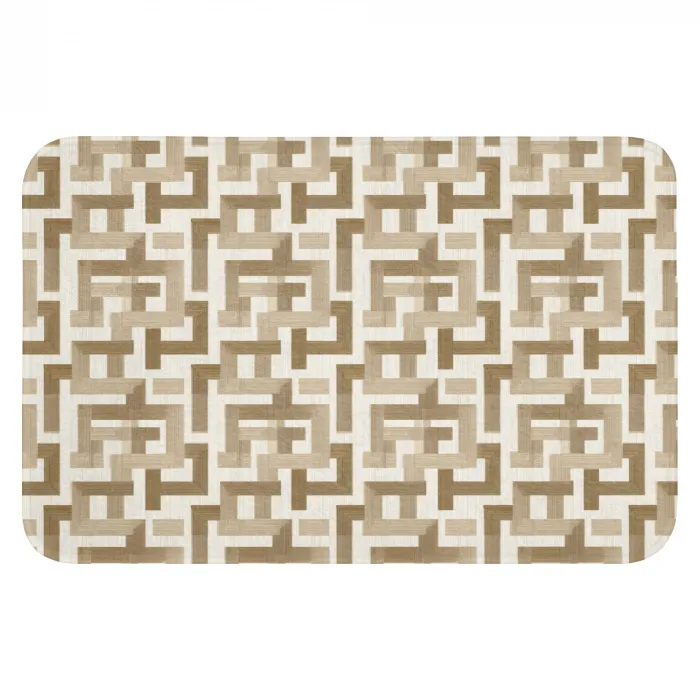 Geometrisch - Retro - Bruin WCmat klein 1009 -3d