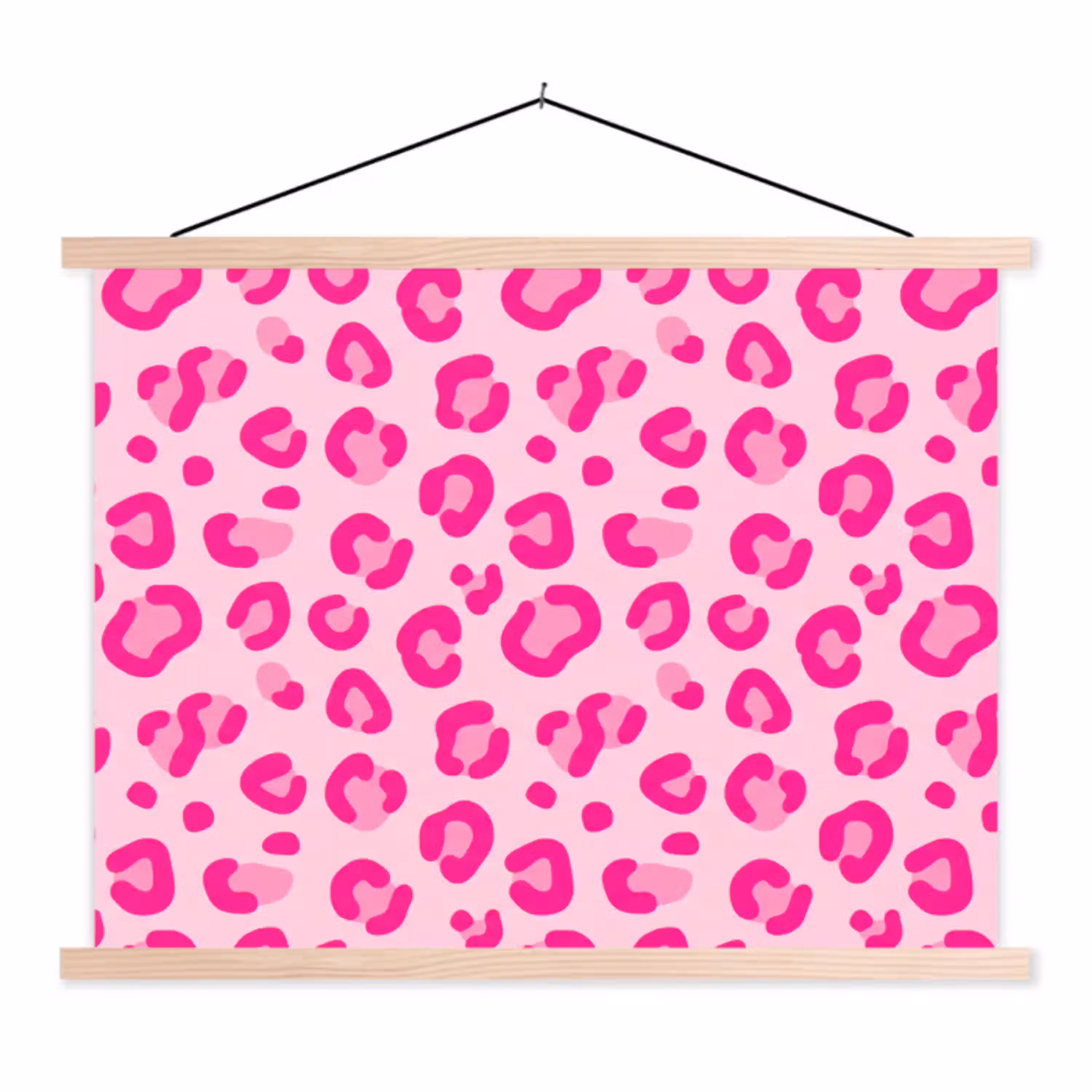 Dierenprint - Patroon - Abstract - Modern - Roze textielposter latten blank klein -3d