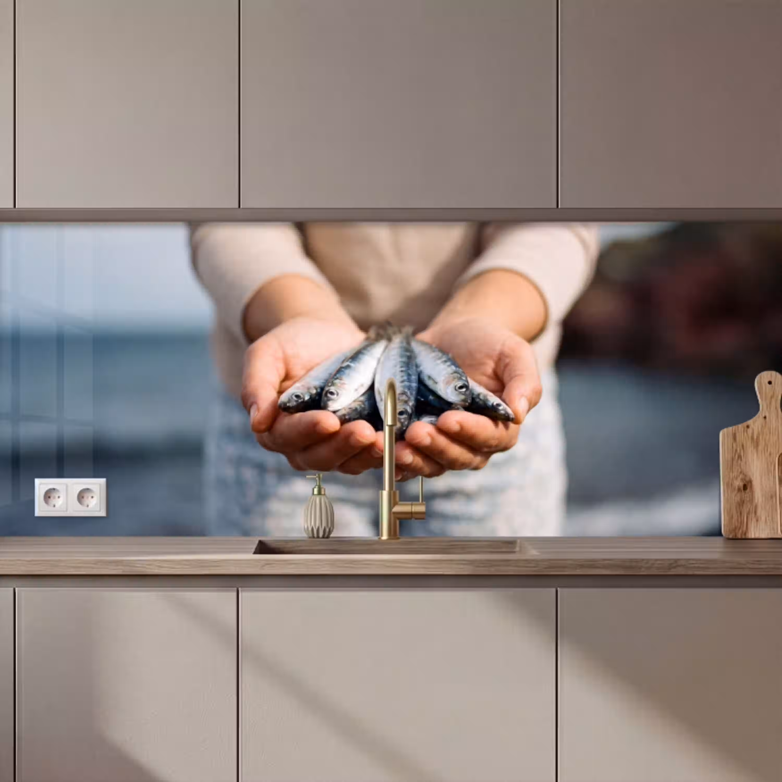 Vis - Handen - Natuur keuken achterwand 2 middel zz_3dshopping