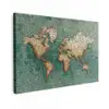 Wereldkaart - Gebroken tegels - Mozaïek Tuinposter op houten frame 2 cm dik klein -3d