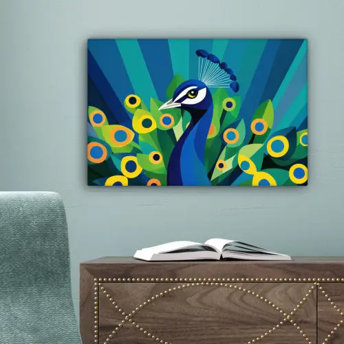 Pauw - Cirkels - Blauw canvas 2cm klein -sfeer4