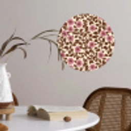 Bloemen - Bladeren - Kleurrijk Wandcirkel behangsticker klein 186 -sfeer3