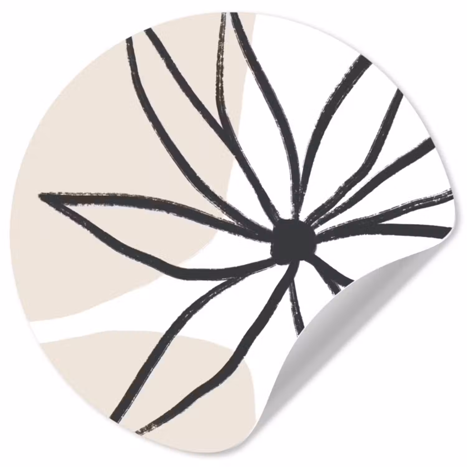 Behangcirkel - Bloemen - Minimalisme - Pastel