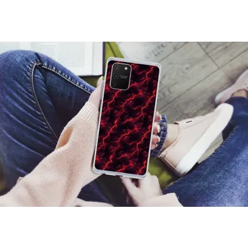Rood - Onweer - Bliksem - Wolken Telefoonhoesje Samsung Galaxy S10 Lite klein 364 -handS10Lite