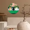 Badkamer - Kattenparade - Kleurrijk Wandcirkel behangsticker klein -sfeer1