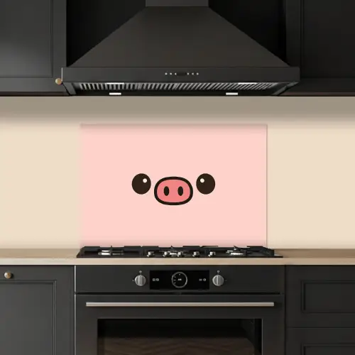 Varken - Roze - Minimalistisch keuken achterwand spatscherm klein -sfeer1